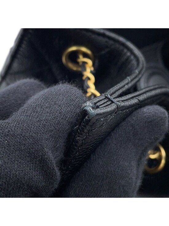 Chanel Backpack 25 Quilted CC Logo Caviar Leather Black main image 9
